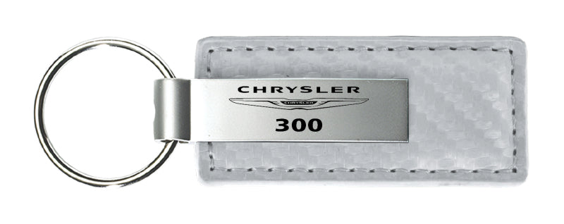 Chrysler 300 Carbon Fiber Leather Key Fob - White