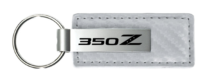 Nissan 350Z Carbon Fiber Leather Key Fob - White