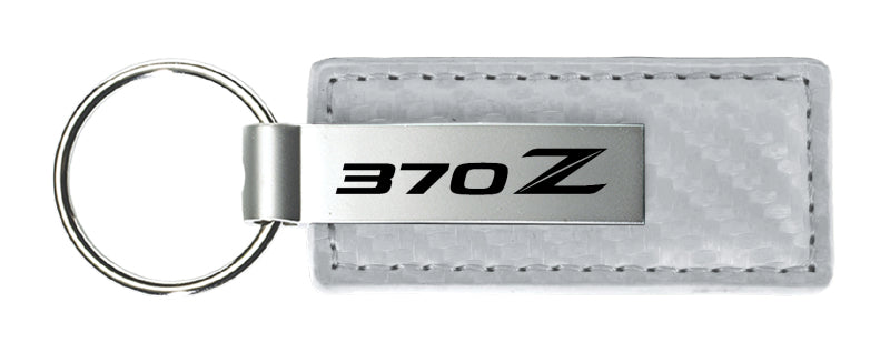 Nissan 370Z Carbon Fiber Leather Key Fob - White
