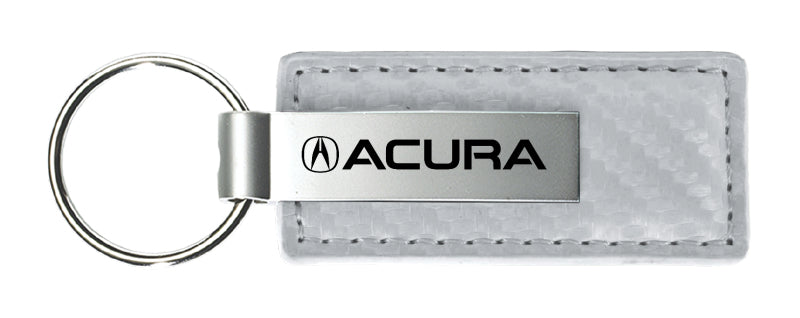 Acura Carbon Fiber Leather Key Fob - White