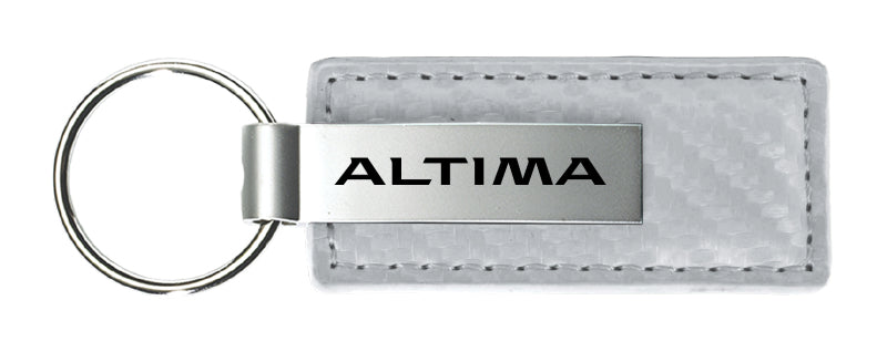 Nissan Altima Carbon Fiber Leather Key Fob - White