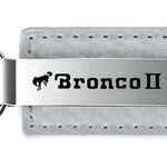 Ford Bronco II Carbon Fiber Leather Key Fob - White