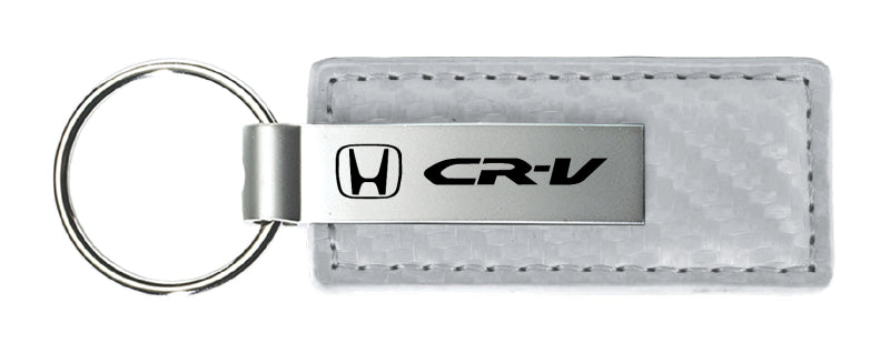 Honda CR-V Carbon Fiber Leather Key Fob - White