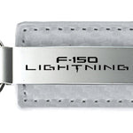 Ford F-150 Lightning Carbon Fiber Leather Key Fob - White