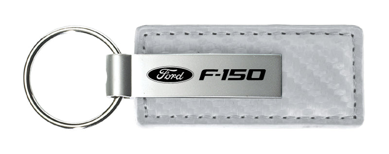 Ford F-150 Carbon Fiber Leather Key Fob - White