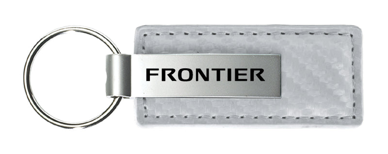 Nissan Frontier Carbon Fiber Leather Key Fob - White