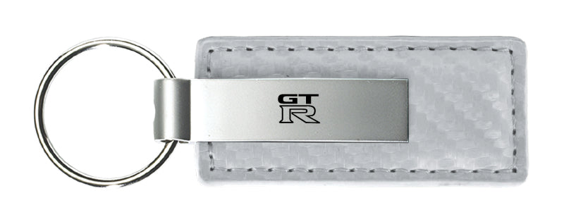 Nissan GTR Carbon Fiber Leather Key Fob - White