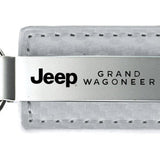 Jeep Grand Wagoneer Carbon Fiber Leather Key Fob - White