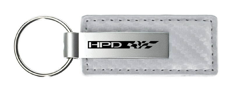 Honda HPD Carbon Fiber Leather Key Fob - White