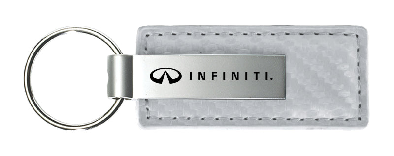 Infiniti Carbon Fiber Leather Key Fob - White