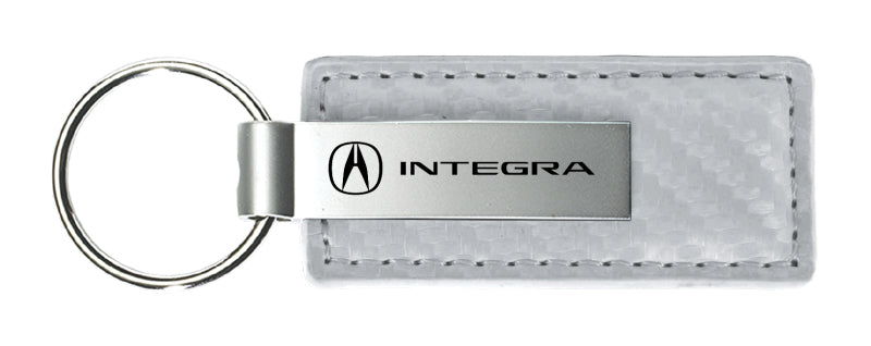 Acura Integra Carbon Fiber Leather Key Fob - White