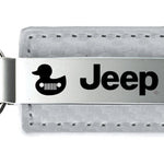 Jeep Duck Carbon Fiber Leather Key Fob - White