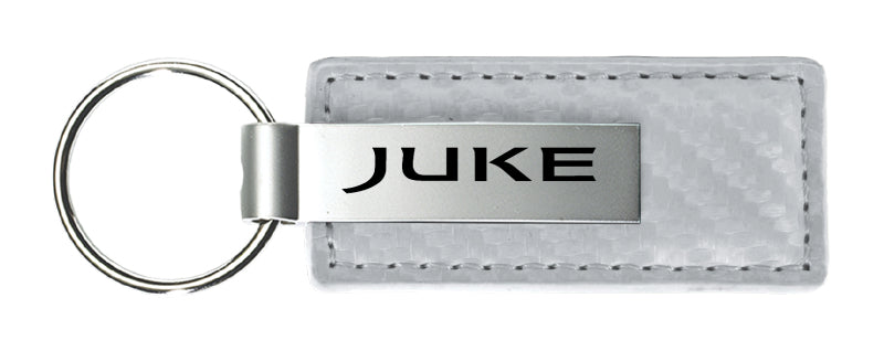 Nissan Juke Carbon Fiber Leather Key Fob - White