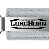 Ram Longhorn Laramie Carbon Fiber Leather Key Fob - White