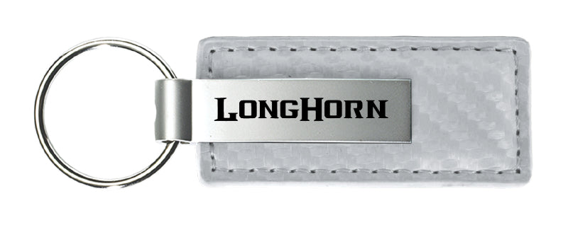 Ram Longhorn Carbon Fiber Leather Key Fob - White