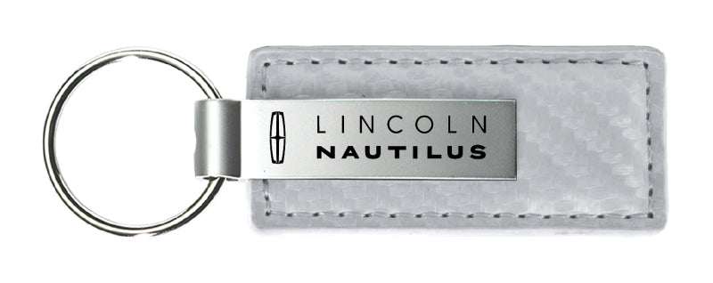 Lincoln Nautilus Carbon Fiber Leather Key Fob - White