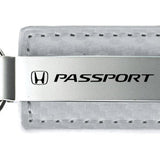 Honda Passport Carbon Fiber Leather Key Fob - White