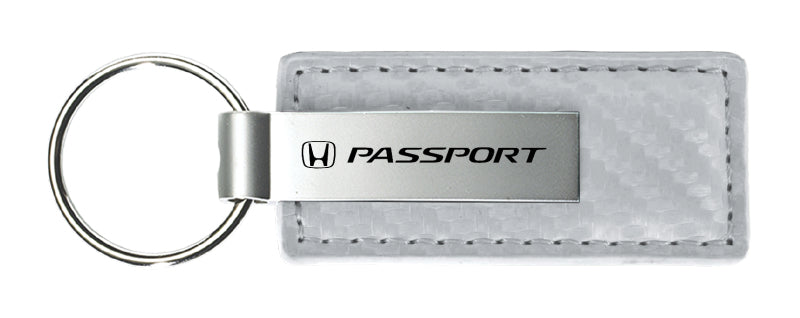 Honda Passport Carbon Fiber Leather Key Fob - White