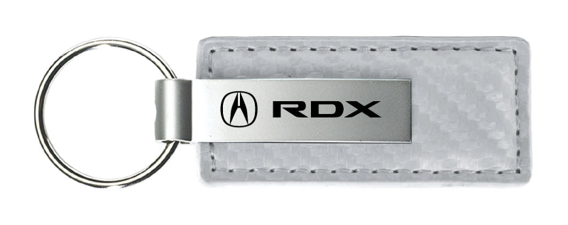 Acura RDX Carbon Fiber Leather Key Fob - White