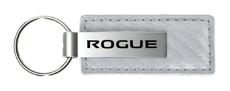 Nissan Rogue Carbon Fiber Leather Key Fob - White