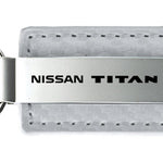 Nissan Titan Carbon Fiber Leather Key Fob - White