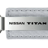 Nissan Titan Carbon Fiber Leather Key Fob - White
