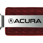 Acura Carbon Fiber Leather Key Fob - Burgundy