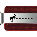 Ford Bronco 2020 Carbon Fiber Leather Key Fob - Burgundy