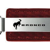 Ford Bronco 2020 Carbon Fiber Leather Key Fob - Burgundy