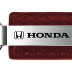 Honda Carbon Fiber Leather Key Fob - Burgundy