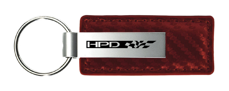 Honda HPD Carbon Fiber Leather Key Fob - Burgundy