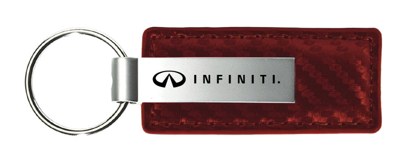 Infiniti Carbon Fiber Leather Key Fob - Burgundy