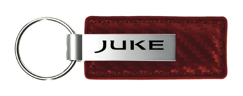 Nissan Juke Carbon Fiber Leather Key Fob - Burgundy