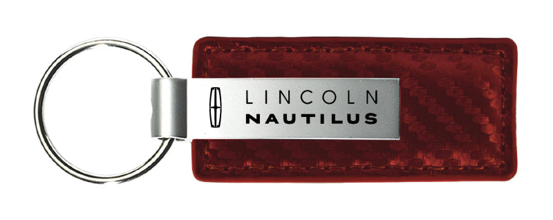 Lincoln Nautilus Carbon Fiber Leather Key Fob - Burgundy