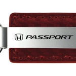 Honda Passport Carbon Fiber Leather Key Fob - Burgundy