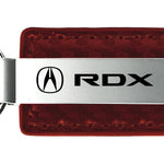 Acura RDX Carbon Fiber Leather Key Fob - Burgundy