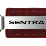 Nissan Sentra Carbon Fiber Leather Key Fob - Burgundy