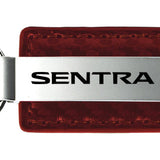 Nissan Sentra Carbon Fiber Leather Key Fob - Burgundy