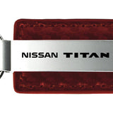 Nissan Titan Carbon Fiber Leather Key Fob - Burgundy