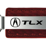 Acura TLX Carbon Fiber Leather Key Fob - Burgundy