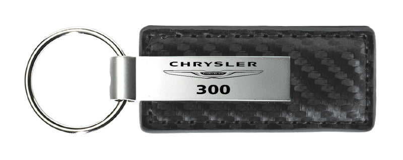 Chrysler 300 Carbon Fiber Leather Key Fob - Gun Metal