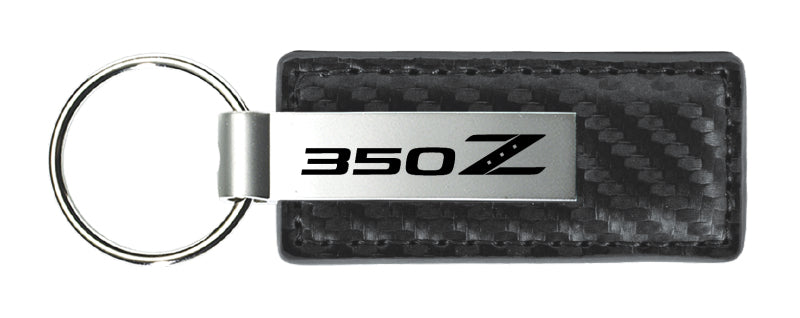 Nissan 350Z Carbon Fiber Leather Key Fob - Gun Metal