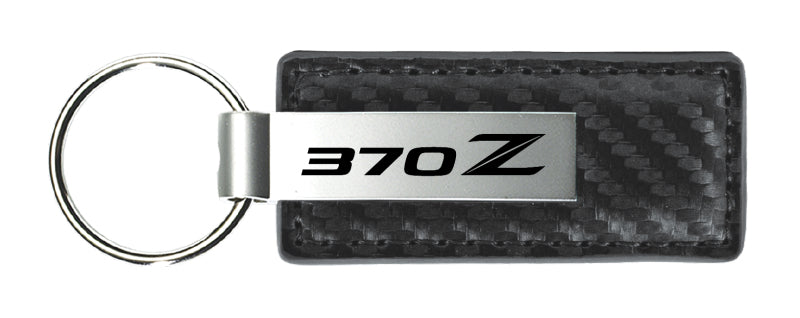 Nissan 370Z Carbon Fiber Leather Key Fob - Gun Metal