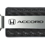 Honda Accord Carbon Fiber Leather Key Fob - Gun Metal