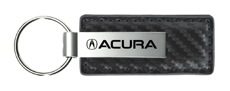 Acura Carbon Fiber Leather Key Fob - Gun Metal