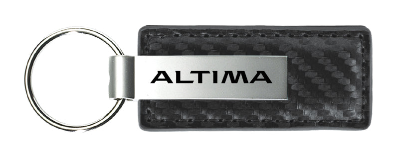 Nissan Altima Carbon Fiber Leather Key Fob - Gun Metal