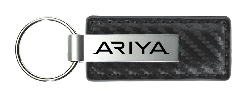 Nissan Ariya Carbon Fiber Leather Key Fob - Gun Metal