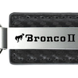 Ford Bronco II Carbon Fiber Leather Key Fob - Gun Metal