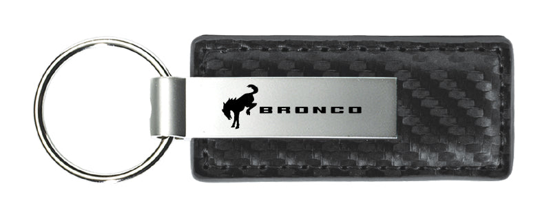 Ford Bronco 2020 Carbon Fiber Leather Key Fob - Gun Metal