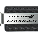 Dodge Charger Carbon Fiber Leather Key Fob - Gun Metal